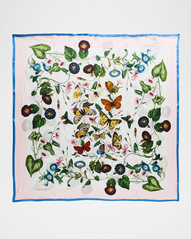 Adeline Floral-Print Silk Scarf